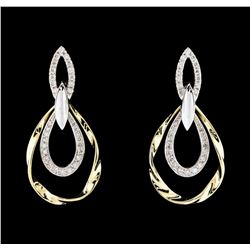 0.67 ctw Diamond Earrings - 14KT Two-Tone Gold