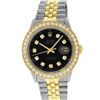 Image 2 : Rolex Mens 2 Tone 18K Black 1.9 ctw Diamond Datejust Wristwatch With Rolex Box