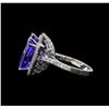 Image 3 : GIA Cert 16.05 ctw Tanzanite and Diamond Ring - 14KT White Gold