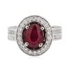 Image 2 : 5.13 ctw Ruby and Diamond Ring - 18KT White Gold
