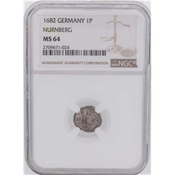 1682 Germany 1 Pfennig Nurnberg Coin NGC MS64