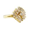 Image 1 : 1.00 ctw Diamond Waterfall Cluster Ring - 14KT Yellow Gold