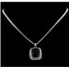 Image 1 : 22.17 ctw Tourmaline and Diamond Pendant With Chain - 14KT White Gold