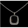 Image 2 : 22.17 ctw Tourmaline and Diamond Pendant With Chain - 14KT White Gold