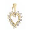 Image 1 : 14K Solid Yellow Gold 1.0  ctW 16 Round Diamond Heart Enhancer Pendant Charm