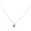 Image 2 : 0.40 ctw Ruby and Diamond Heart Shaped Pendant with Chain - 14KT Yellow Gold