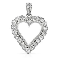 14k White Gold 0.52CTW Diamond Pendant, (SI2-SI3/G-H)