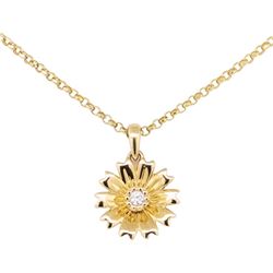 0.02 ctw Diamond Pendant with Chain - 14KT Yellow Gold