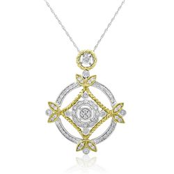 18k Two Tone Gold 0.54CTW Diamond Pendant, (SI1-SI1/H-I)