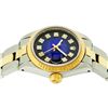 Image 3 : Rolex Ladies 2 Tone 14K Blue Vignette Diamond Datejust Wristwatch