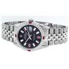 Image 3 : Rolex Mens Stainless Steel Black Baguette Diamond Ruby & 36MM Datejust Wristwatc