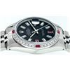 Image 4 : Rolex Mens Stainless Steel Black Baguette Diamond Ruby & 36MM Datejust Wristwatc