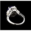 Image 3 : 3.60 ctw Tanzanite and Diamond Ring - 14KT White Gold