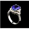 Image 4 : 3.60 ctw Tanzanite and Diamond Ring - 14KT White Gold