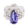 Image 2 : 4.72 ctw Tanzanite and Diamond Ring - 14KT White Gold