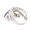 Image 3 : 4.72 ctw Tanzanite and Diamond Ring - 14KT White Gold