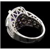 Image 3 : 5.46 ctw Tanzanite and Diamond Ring - 14KT White Gold