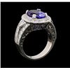 Image 4 : 5.46 ctw Tanzanite and Diamond Ring - 14KT White Gold