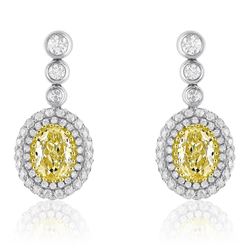18k Two Tone Gold 2.39CTW Diamond Earrings, (VS1-VS2/VS1-SI1/G-H)
