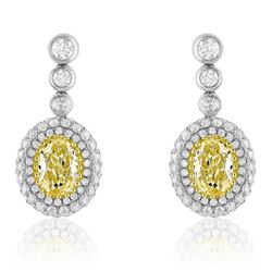 18k Two Tone Gold 2.39CTW Diamond Earrings, (VS1-VS2/VS1-SI1/G-H)