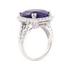 Image 2 : 15.10 ctw Sapphire and Diamond Ring - 14KT White Gold