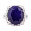 Image 3 : 15.10 ctw Sapphire and Diamond Ring - 14KT White Gold