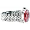 Image 3 : Rolex Mens Stainless Red Diamond 36MM Datejust Wristwatch