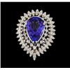 Image 2 : GIA Cert 8.48 ctw Tanzanite and Diamond Ring - 14KT White Gold