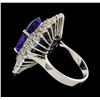 Image 3 : GIA Cert 8.48 ctw Tanzanite and Diamond Ring - 14KT White Gold