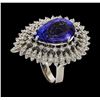 Image 4 : GIA Cert 8.48 ctw Tanzanite and Diamond Ring - 14KT White Gold