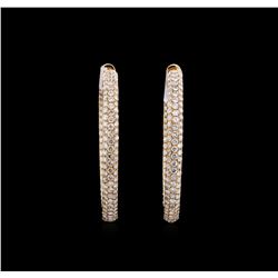 5.77 ctw Diamond Hoop Earrings - 18KT Rose Gold