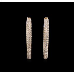 5.77 ctw Diamond Hoop Earrings - 18KT Rose Gold