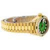 Image 9 : Rolex Ladies 18K Yellow Gold Green Vignette Diamond And Emerald President Wristw