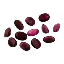 7.20 ctw. Natural Oval Cut Ruby Parcel of Twelve