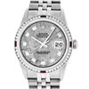 Image 1 : Rolex Mens SS Meteorite Diamond & Ruby Channel Set Diamond Datejust Wristwatch