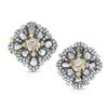 Image 1 : 18k Two Tone Gold  6.31CTW Diamond and Sliced Dia Earrings