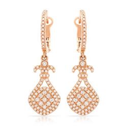 14k Rose Gold 0.75CTW Diamond Earrings, (I1/I)