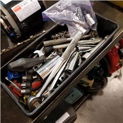 TRAY OF TOOLS AND SOCKETS