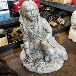CONCRETE NATIVE FIGURE STATUE