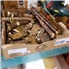 Image 1 : BOX OF ANTIQUE HARDWARE, CASTORS, HINGES