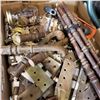 Image 3 : BOX OF ANTIQUE HARDWARE, CASTORS, HINGES