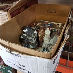 BOX OF HILLS CERAMIC HOUSES