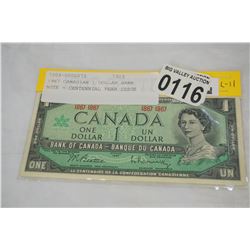 1967 CANADIAN 1 DOLLAR BANK NOTE - CENTENNIAL YEAR ISSUE