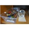 Image 1 : MINI MARINES SCHATZ CLOCK AND TRAY OF CHINA FIGURES AND COLLECTIBLES