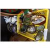Image 1 : STEIN, CHINA BOWLS AND PLATES, GLASS DECOR, AND METAL MAKEUP CONTAINER