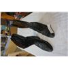 Image 1 : BLACK LEATHER BOULET COWBOY BOOTS