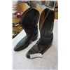 Image 2 : BLACK LEATHER BOULET COWBOY BOOTS