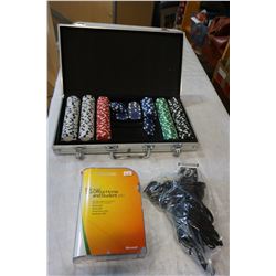 POKER SET, MICROSOFT OFFICE PROGRAM, AND CLIPPERS