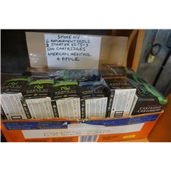 BOX OF SMOKE NV STARTER KITS AND CARTRIDGES