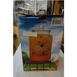 AS NEW IN BOX CRYSTAL KING 12L GLASS DISPENSER